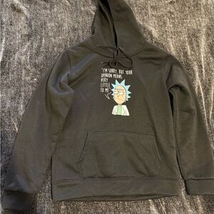 Black Hoodie with Cartoon Graphic